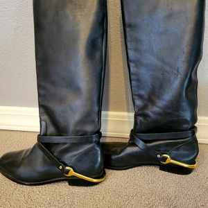 Ralph Lauren "Jenny" Black  Leather Riding Boots Women’s Size 9B with Stirrup